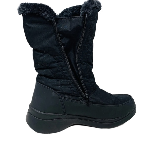 London Fog Womens Sz 8 Faux Fur Zip Up Winter Boots Comfy Warm Waterproof Vegan - Picture 3 of 7